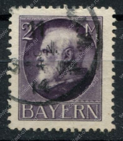 Бавария 1916-1918 гг. • Mi# 105A • 1 M. • король Людвиг III • стандарт • Used F-VF ( кат.- € 4 )