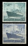 Западный Берлин 1955 г. • Mi# 126-127 • океанский лайнер "Берлин" • полн. серия • MNH OG VF ( кат.- €11 )