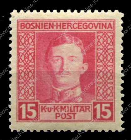 Босния и Герцеговина 1917 г. • SC# 110 • 15 h. • армейская почта • император Карл I • MNH OG VF