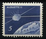 Канада 1966 г. • SC# 445 • 5 c. • Запуск космического спутника "Алеут-II" • MNH OG XF