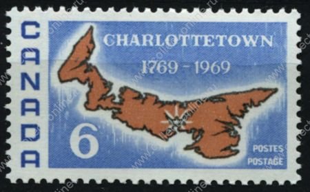Канада 1969 г. • SC# 499 • 6 c. • 200-летие Шарлоттауна • MNH OG XF