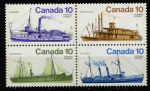Канада 1976 г. • SC# 700-3 • 10 c.(4) • Речные пароходы • полн. серия • кв. блок • MNH OG VF