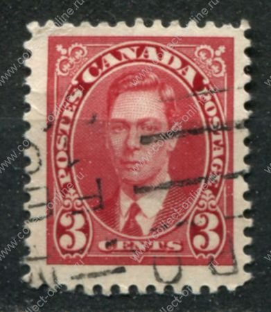 Канада 1937 г. • Sc# 233 • 3 c. • Георг VI • стандарт • Used F-VF