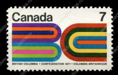 Канада 1971 г. • Sc# 552 • 7 c. • 100-летие Британской Колумбии в составе Конфедерации • MNH OG VF