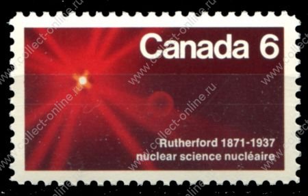 Канада 1971 г. • SC# 534 • 6 c. • Эрнест Резерфорд (100 лет со дня рождения) • MNH OG XF
