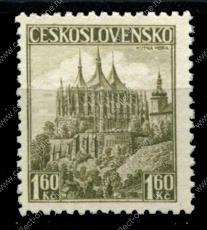 Чехословакия 1937 г. • Mi# 386 • 1.60 k. • Собор Св. Варвары в Кутна-Горе • стандарт • MNG VF