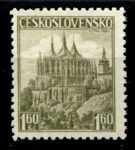 Чехословакия 1937 г. • Mi# 386 • 1.60 k. • Собор Св. Варвары в Кутна-Горе • стандарт • MNG VF