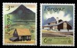 Фарерские о-ва 1990 г. • Mi# 198-199 • 3.50 и 6 Kr. • местная архитектура • полн. серия • MNH OG VF