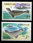 Фарерские о-ва 1992 г. • Mi# 235-236 • 3.70 Kr.(2) • морские животные • полн. серия • MNH OG VF