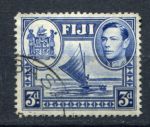 Фиджи 1938-1955 гг. • Gb# 257 • 3 d. • Георг VI • осн. выпуск (1948 г.) • парусное каноэ • Used F-VF