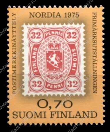 Финляндия 1975 г. • Mi# 763 • 0.70 M. • Филателистическая выставка "Nordia-75" • марка Mi# 11 • MNH OG XF ( кат.- € 3,5 )