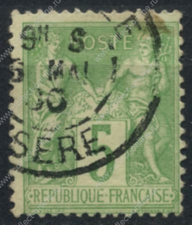 Франция 1898-1900 гг. • SC# 104 • 5 c. • Мир и торговля • тип II • стандарт • Used F-VF