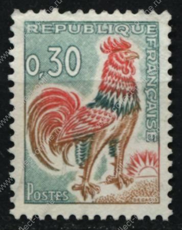 Франция 1962-5 гг. Sc# 1024B • 30 c. • галльский петух • стандарт • Used VF
