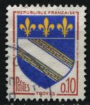 Франция 1962-1970 гг. • Mi# 1420(Sc# 1041) • 10 c. • геобы французских городов • г. Труа • стандарт • Used VF