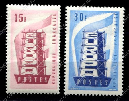 Франция 1956 г. • Iv# 1076-1077 • 15 и 30 fr. • выпуск "Европа" • полн. серия • MNH OG VF ( кат.- € 8 )