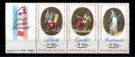 Франция 1989 г. • Iv# T2576(2573-2575) • 200-летие Великой Французской Революции • полн. серия сцепка 3 м.+ купон • MNH OG VF