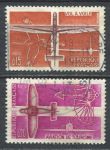 Франция 1962 г. • Mi# 1394-5 • 15 и 20 c. • спортивная авиация • полн. серия • Used F-VF