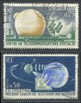 Франция 1962 г. • Mi# 1413-4 • 25 и 50 c. • Космическое телевидение (США-Европа) • полн. серия • Used F-VF