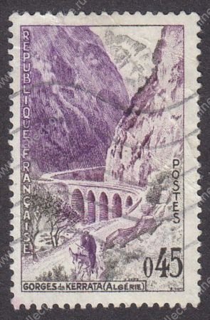 Франция 1960 г. • Mi# 1285 • 0.45 fr. • Виды и достопримечательности Франции • ущелье Керрата (Алжир) • Used F-VF