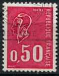 Франция 1971 г. • Mi# 1735 • 0.50 fr. • Марианна (худ. П. Беке) • стандарт • Used F-VF ( кат.- € 0.50 )