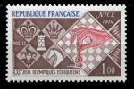 Франция 1974 г. • Mi# 1878 • 1 fr. • Шахматная олимпиада, Ницца • MNH OG VF