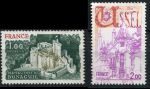 Франция 1976 г. • Mi# 1976-7 • 1 и 2 fr. • Виды и достопримечательности Франции • полн. серия • Used VF
