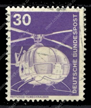 Германия • ФРГ 1975-1976 гг. • Mi# 849 • 30 pf. • вертолёт • стандарт • Used VF