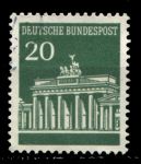 Германия • ФРГ 1966-1967 гг. • Mi# 507 • 20 pf. • Бранденбургские ворота • стандарт • Used F-VF