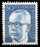 Германия • ФРГ 1970-1971 гг. • Mi# 640 • 50 pf. • президент Густав Вальтер Хайнеман • стандарт • Used VF