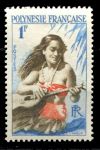 Французская Полинезия 1958 г. • SC# 184 • 1 fr. • осн. выпуск • девушка с гитарой • MH OG VF