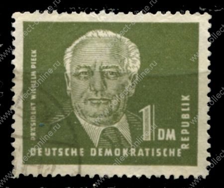 ГДР 1950 г. • Mi# 253 • 1 DM • Президент Вильгельм Пик • стандарт • Used VF ( кат.- €9 )