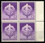 Германия 3-й рейх 1942 г. • Mi# 818 • 6 pf. • День штурмовиков • кв. блок • MNH OG XF