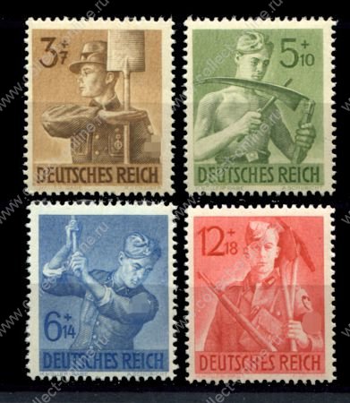 Германия 3-й рейх 1943 г. • Mi# 850-853(Sc# B237-40) • Труд на благо рейха • MNH OG VF
