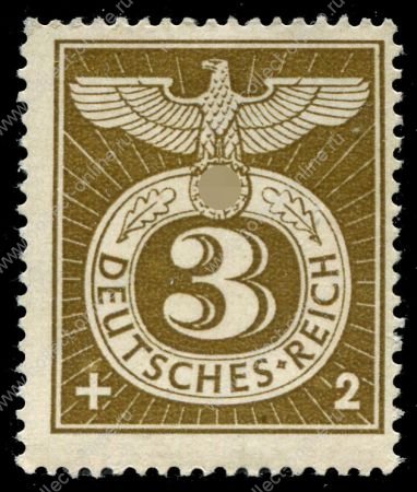Германия 3-й рейх 1943 г. • Mi# 830 (SC# B217 ) • 3 + 2 pf. • для оплаты спецгашений • MNH OG VF