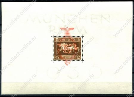 Германия 3-й рейх 1937 г. • Mi# Block 10 • надпечатка "Мюнхен-Рим" • блок • MLH OG VF ( кат. - €180 )
