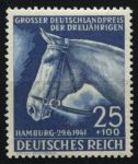 Германия 3-й рейх 1941 г. • Mi# 779 • 25 + 100 pf. • Скачки, Немецкое дерби, Гамбург • MNH OG XF ( кат. - €17 )