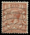 Великобритания 1924-1926 гг. • Gb# 420 • Георг V • 1 ½ d. • стандарт • Used F-VF ( кат.- £1.00 )