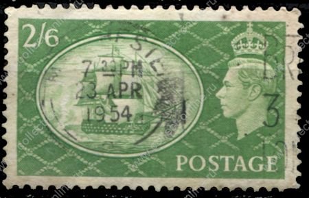 Великобритания 1951 г. Gb# 509 • Георг VI • 2s.6d. • парусник "Победа" • Used F-VF