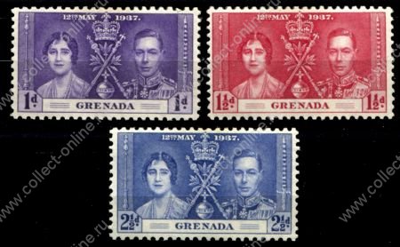 Гренада 1937 г. • Gb# 149-151 • Коронация Георга VI • полн. серия • MH OG VF