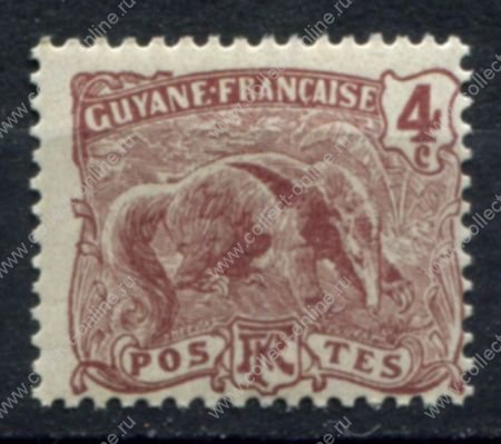 Французская Гвиана 1904-1907 гг. • Iv# 51 • 4 c. • муравьед • стандарт • MNH OG VF