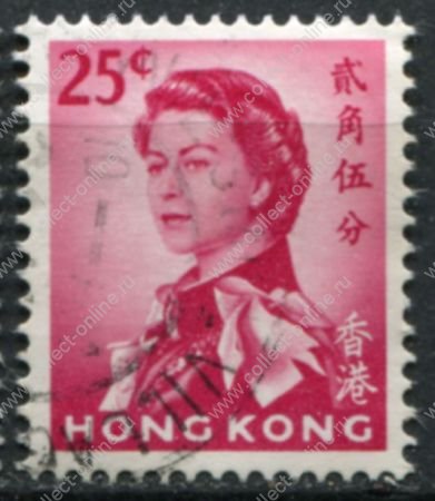 Гонконг 1962-1973 гг. • Gb# 200 • 25 c. • Елизавета II • стандарт • Used VF ( кат. - £5 )