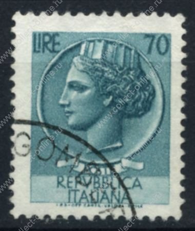 Италия 1968-76 гг. SC# 998M • 70 L. • "Италия", аверс древней монеты Сиракуз • стандарт • Used F - VF