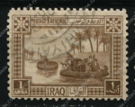 Ирак 1923-1925 гг. • Gb# 42 • 1 a. • основной выпуск • лодки-гуфы на р. Тигр • Used F-VF