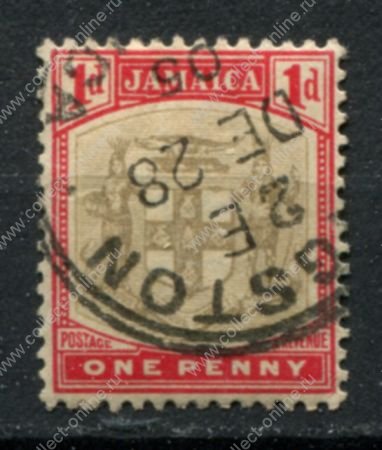 Ямайка 1903-1904 г. • Gb# 34 • 1 d. • герб колонии • стандарт • Used F-VF