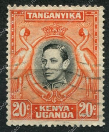 Кения, Уганда и Танганьика 1938-1954 гг. • Gb# 139b • 20 c. • Георг VI • основной выпуск • журавли • Used F-VF