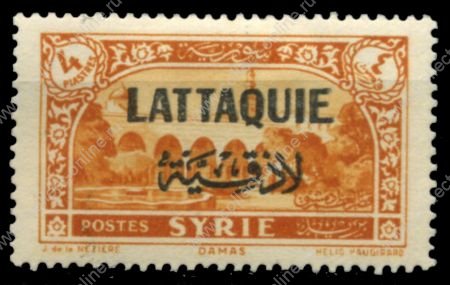 Латакия 1931-1933 гг. • SC# 14 • 4 pi. • надпечатка на осн. выпуске марок Сирии • MH OG VF