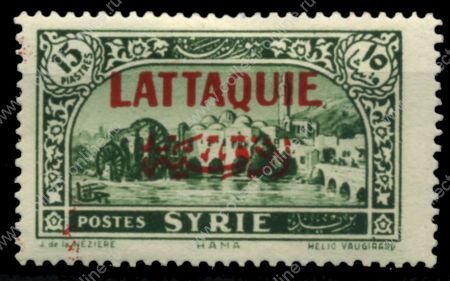 Латакия 1931-1933 гг. • SC# 19 • 15 pi. • надпечатка на осн. выпуске марок Сирии • MH OG VF