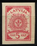 Латвия 1919 г. • Mi# 3B • 5 k. • на линованной бумаге (б.з.) • стандарт • MNH OG VF