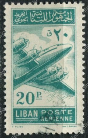 Ливан 1953 г. • SC# C178 • 20 p. • четырёхмоторный самолет Lockheed • авиапочта • Used VF