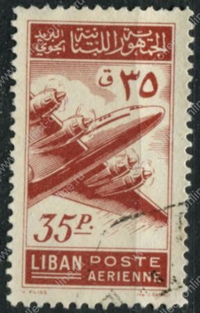 Ливан 1953 г. • SC# C180 • 35 p. • четырёхмоторный самолет Lockheed • авиапочта • Used VF